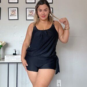 BLACK SWIMWEAR 2 PIECES BLACK COLOR SIZE 2XL